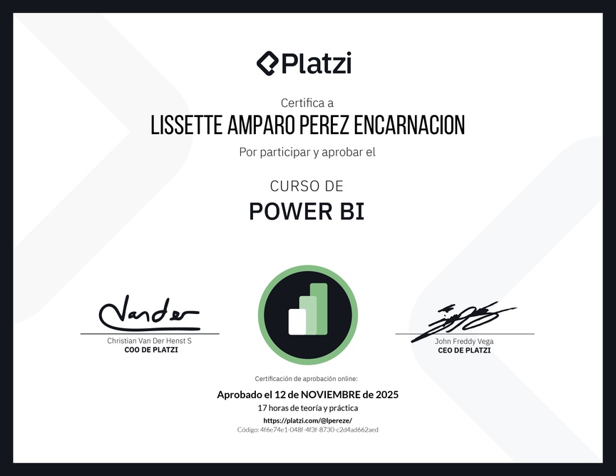 Diploma del Curso de Power BI