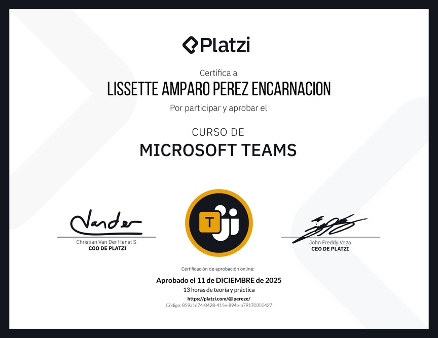 Diploma del Curso de Microsoft Teams