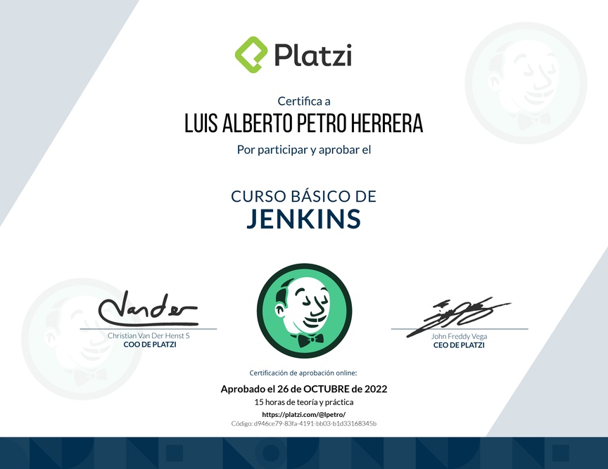 Diploma del Curso Básico de Jenkins