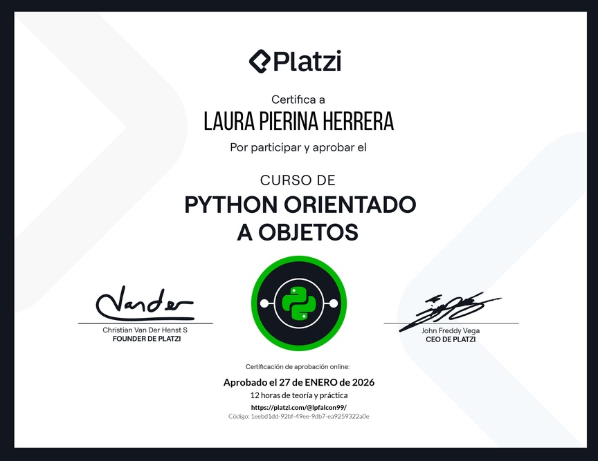 Diploma del Curso de Python Orientado a Objetos