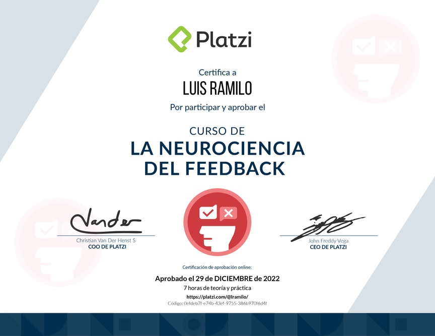 Diploma de Audiocurso sobre la Neurociencia del Feedback