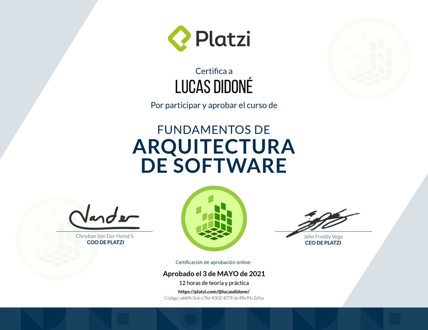 Diploma de Fundamentos de Arquitectura de Software (2018)