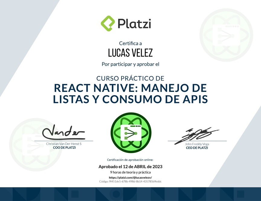 Diploma del Curso de React Native: Manejo de Listas y Consumo de APIs