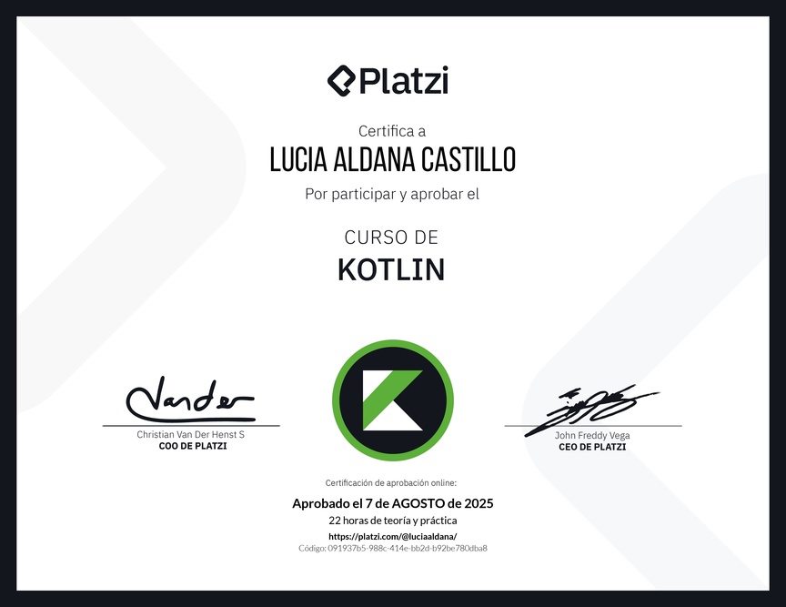 Diploma del Curso de Kotlin