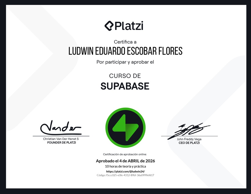 Diploma del Curso de Supabase