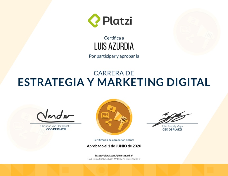 Diploma de la Ruta de Aprendizaje de Marketing Digital y Estrategia Online