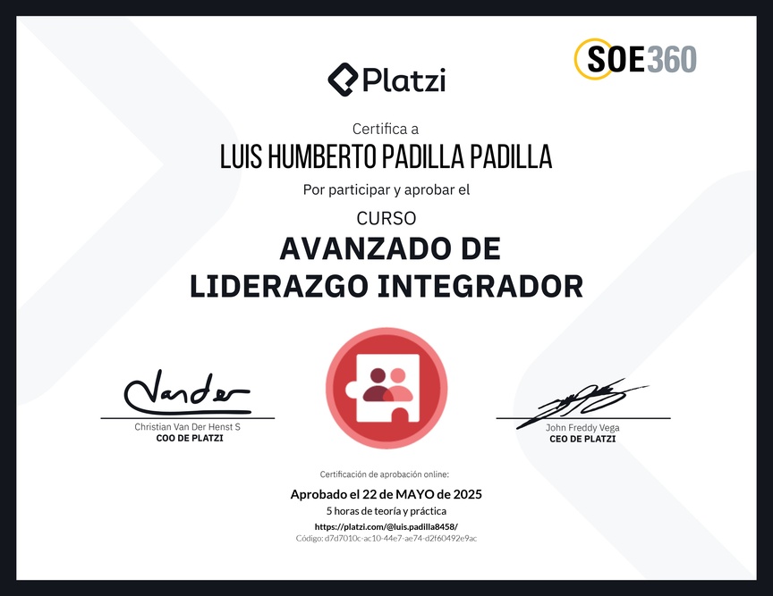 Diploma del Curso Avanzado de Liderazgo: Adapta tu Estilo de Liderazgo