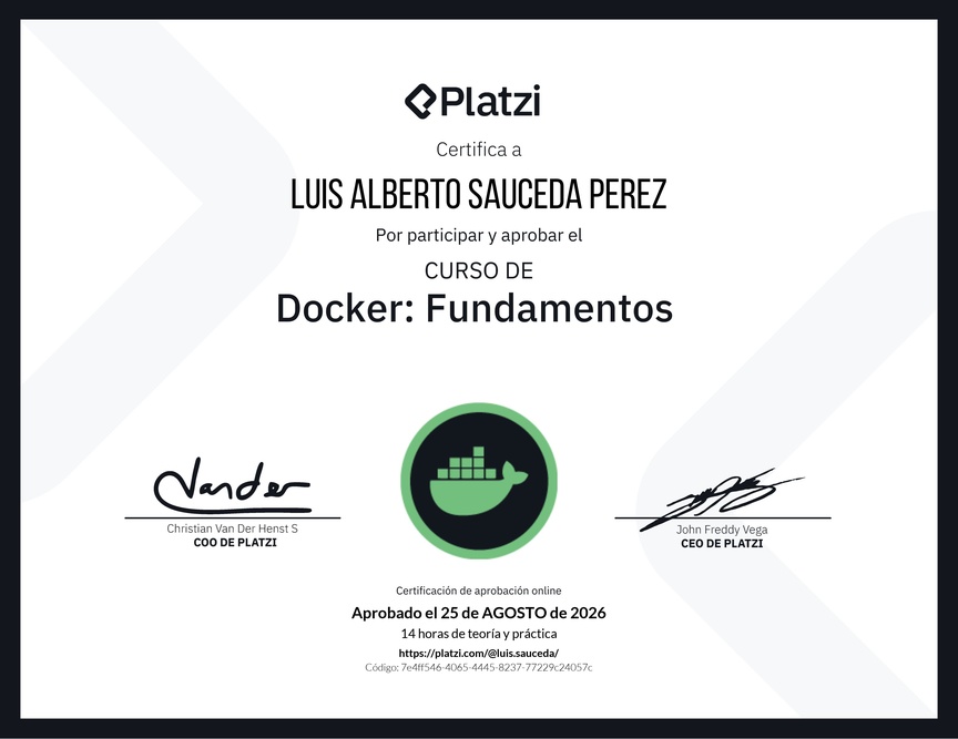 Diploma del Curso de Docker: Fundamentos