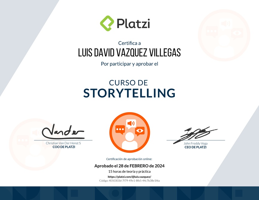 Diploma del Curso de Storytelling