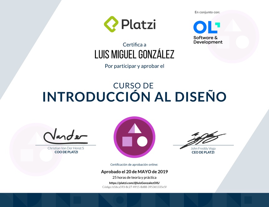 Diploma del Curso de Introducción al Diseño