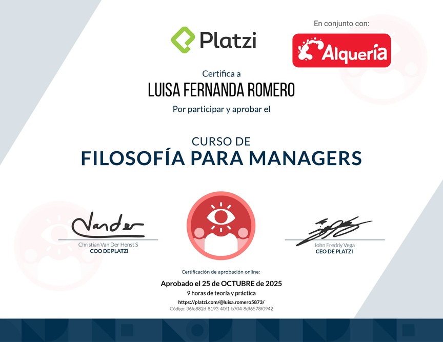 Diploma de Audiocurso de Filosofía para Managers