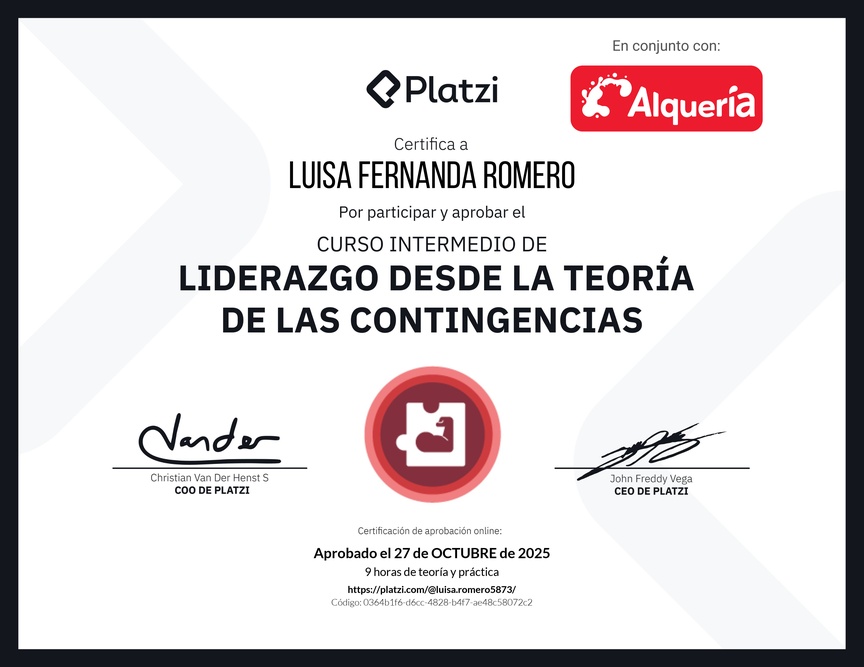 Diploma del Curso Intermedio de Liderazgo: Evalúa los Comportamientos de un Líder
