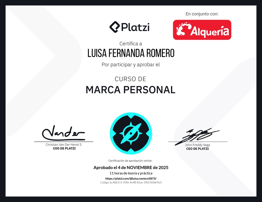 Diploma del Curso Gratis de Marca Personal