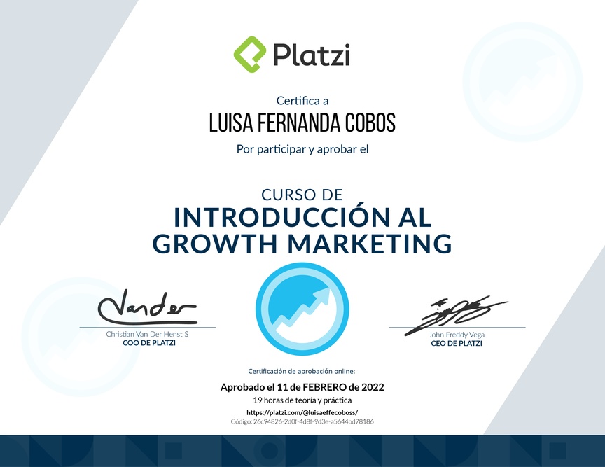 Diploma del Curso de Introducción al Growth Marketing