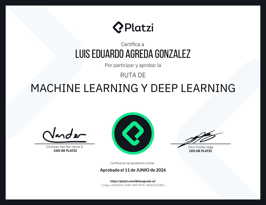 Diploma de la Ruta de Aprendizaje de Machine Learning y Deep Learning