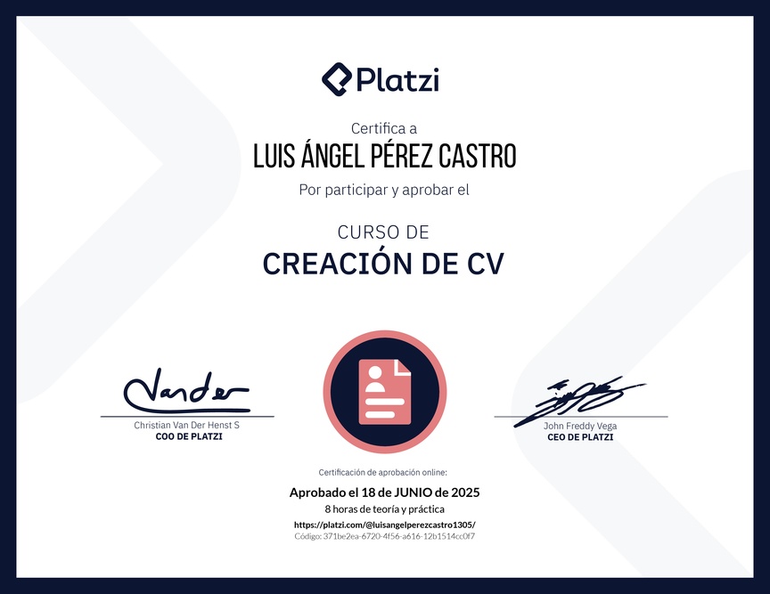 Diploma del Curso de Creación de CV