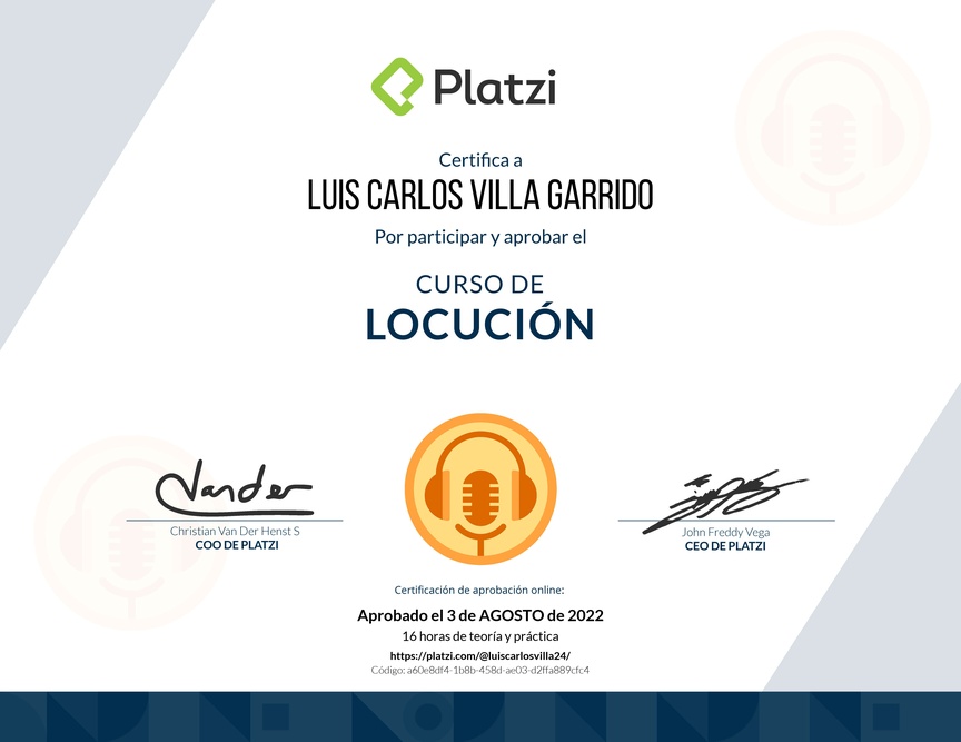 Diploma del Curso de Locución