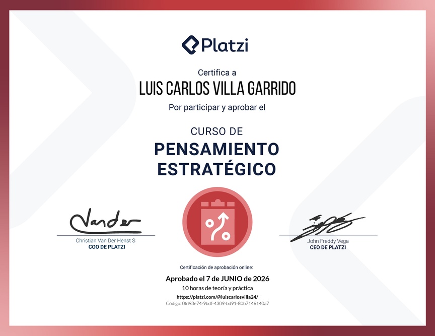 Diploma del Curso de Pensamiento Estratégico