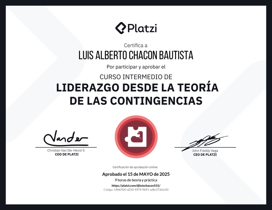 Diploma del Curso Intermedio de Liderazgo: Evalúa los Comportamientos de un Líder