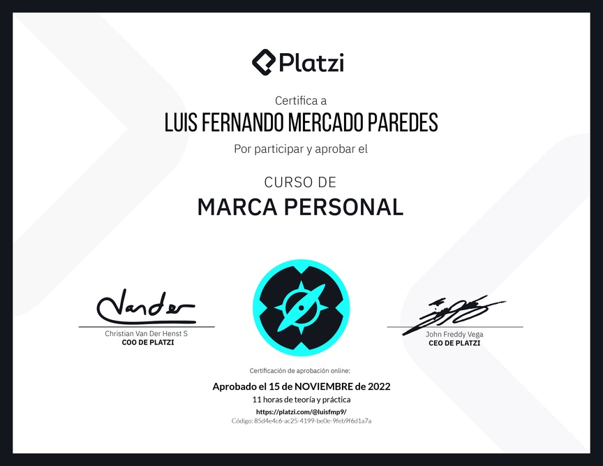 Diploma del Curso Gratis de Marca Personal