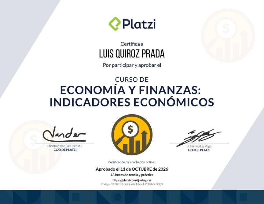 Diploma del Curso de Indicadores Económicos