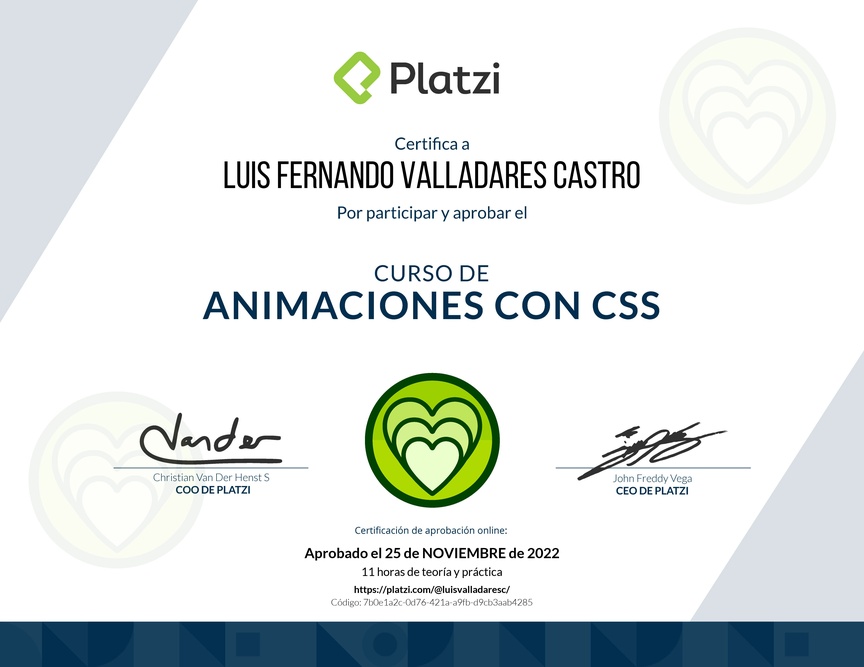 Diploma del Curso de Animaciones con CSS