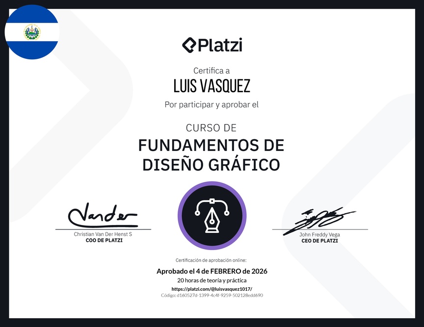 Diploma del Curso de Fundamentos de Diseño Gráfico