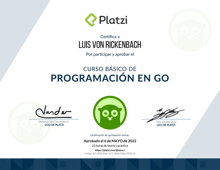 Diploma del Curso Básico de Programación en Go
