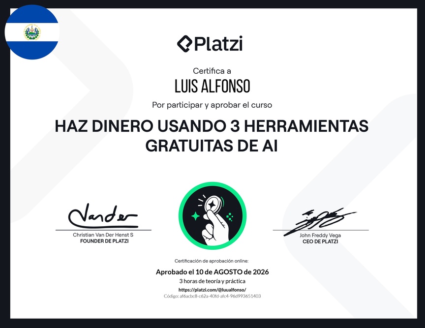 Diploma de Monetiza tu talento: Haz dinero con AI gratuita