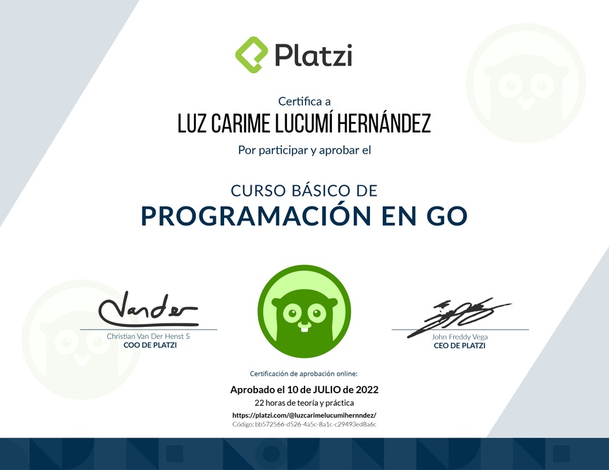 Diploma del Curso Básico de Programación en Go