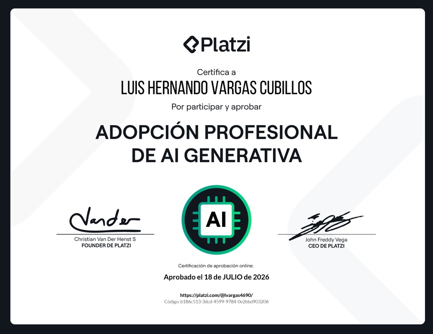 Diploma de la Ruta de Aprendizaje de Adopción Profesional de AI Generativa