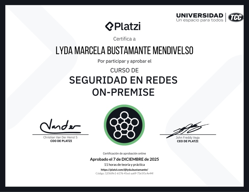 Diploma del Curso de Seguridad de Redes On-Premise