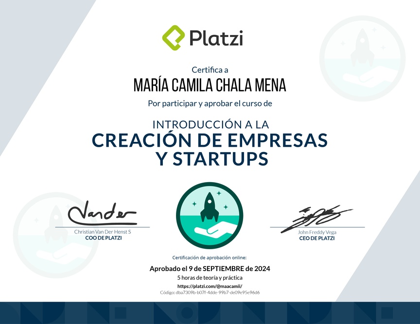 Diploma de Introducción a la Creación de Empresas y Startups