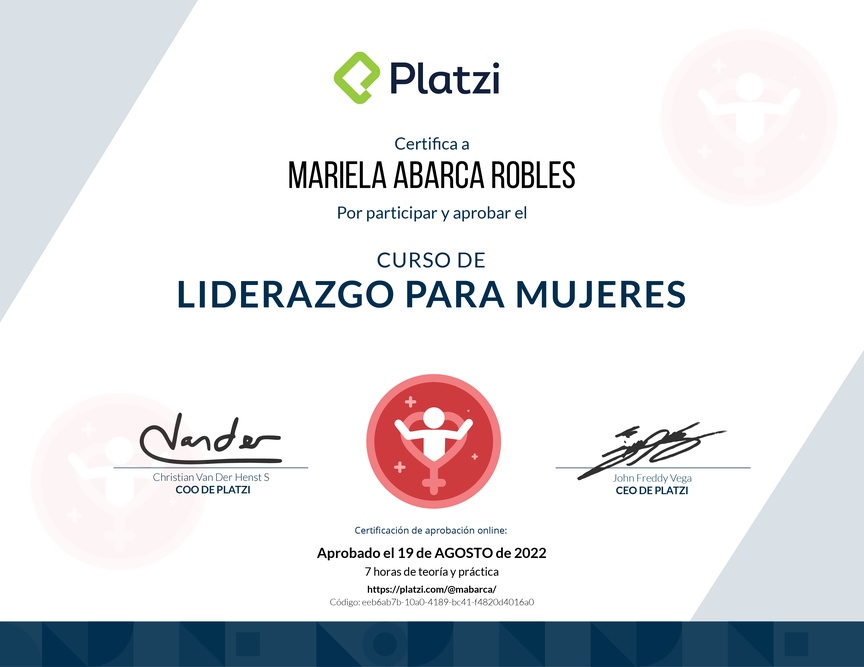 Diploma de Audiocurso de Liderazgo para Mujeres