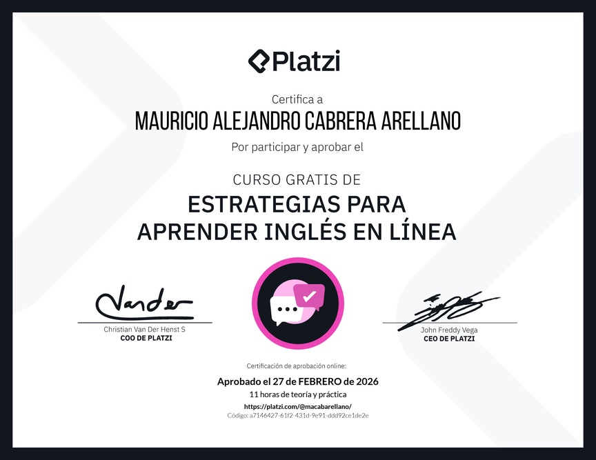 Diploma del Curso Gratis de Estrategias para Aprender Inglés en Línea