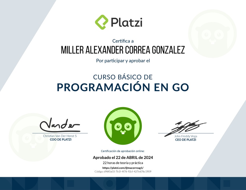 Diploma del Curso Básico de Programación en Go