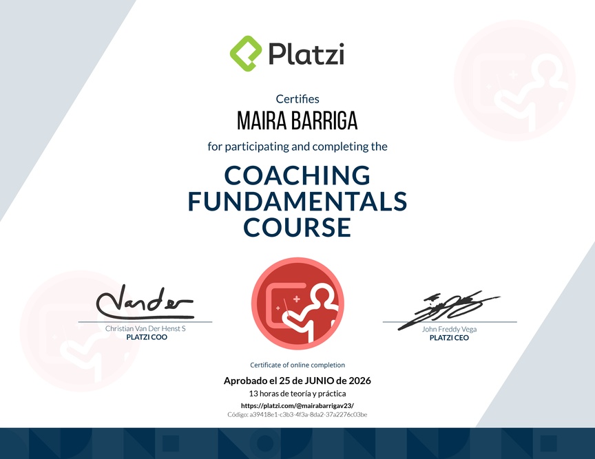 Diploma del Curso de Habilidades y Estrategias de Coaching