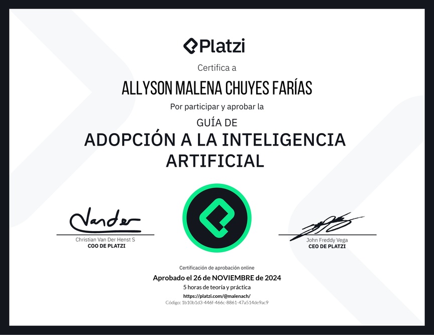 Diploma de Guía de Adopción a la Inteligencia Artificial 2023