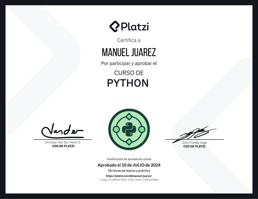 Diploma del Curso de Python