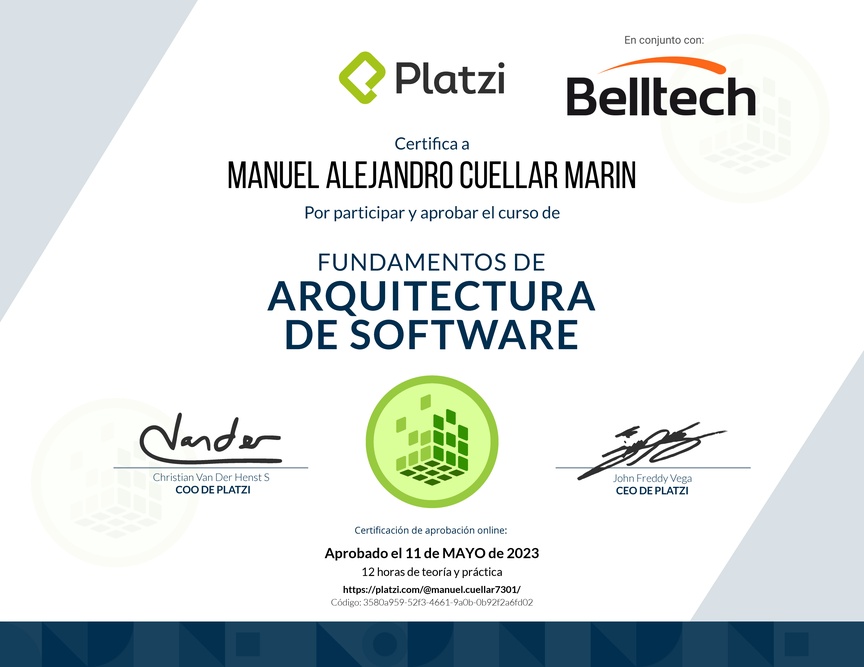 Diploma de Fundamentos de Arquitectura de Software (2018)