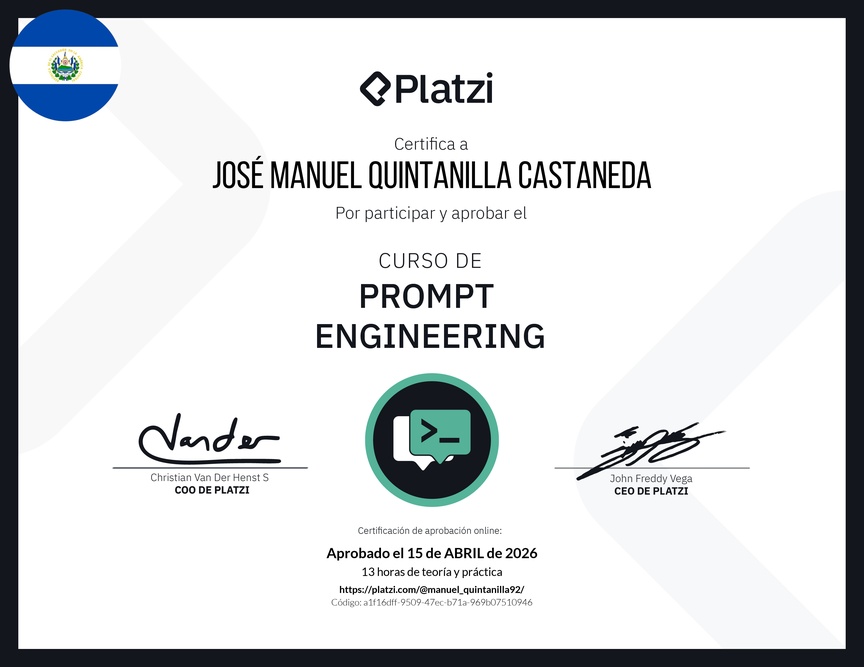 Diploma del Curso de Prompt Engineering