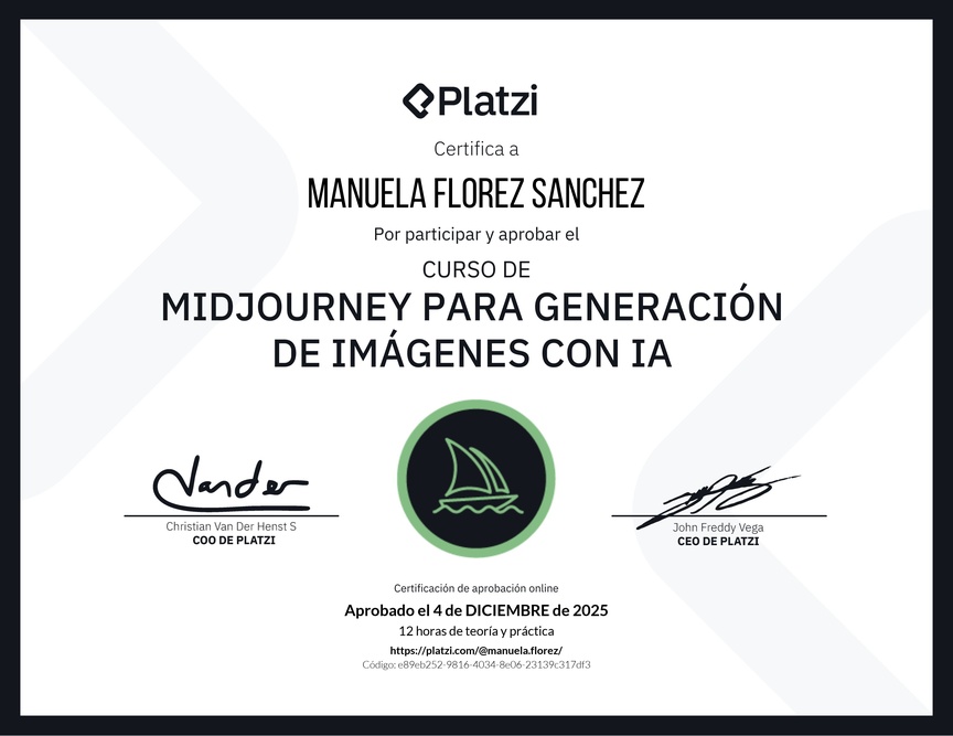 Diploma del Curso de Midjourney para Generación de Imágenes con AI