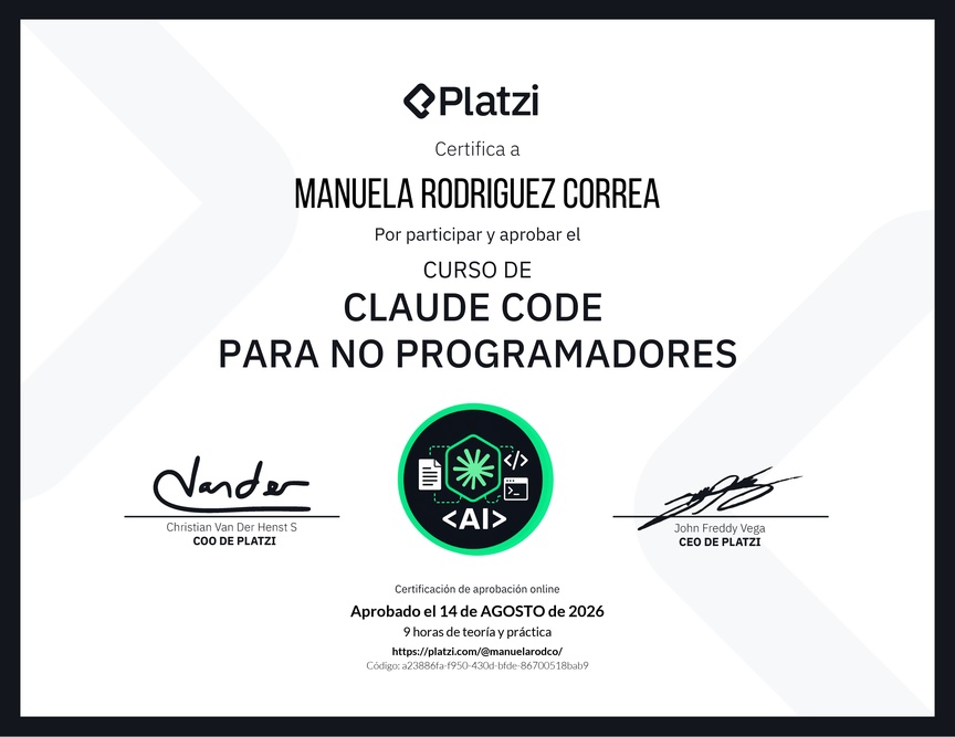 Diploma del Curso de Claude Code para No Programadores