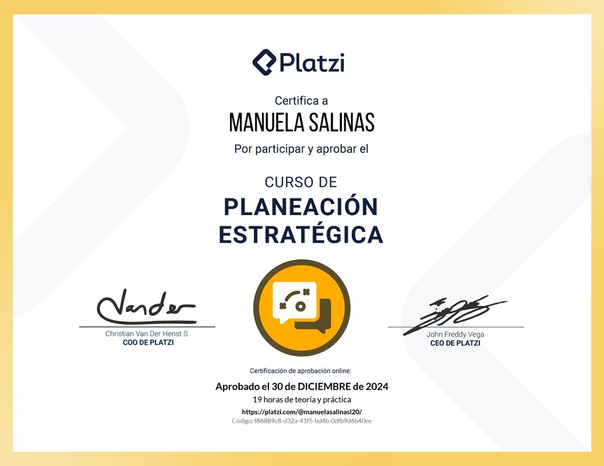 Diploma del Curso de Planeación Estratégica