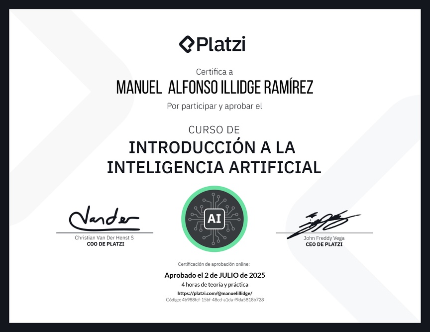 Diploma del Curso Gratis de Introducción a la Inteligencia Artificial