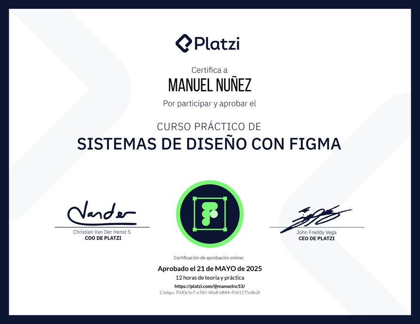 Diploma del Curso Práctico de Sistemas de Diseño con Figma
