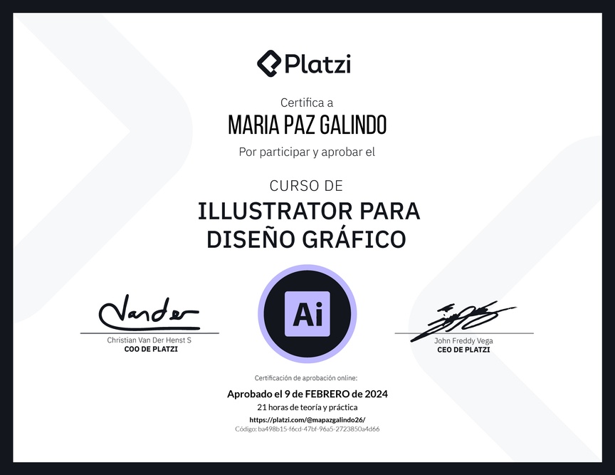 Diploma del Curso de Illustrator para Diseño Gráfico