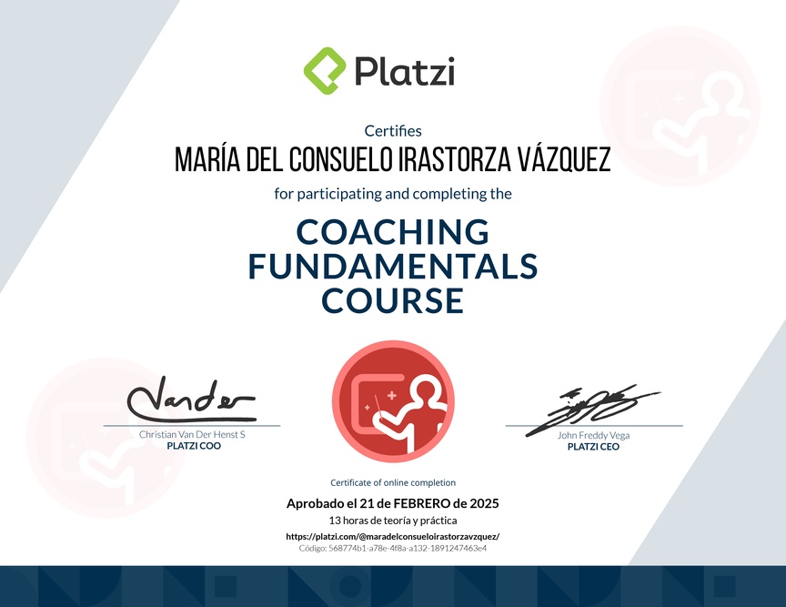 Diploma del Curso de Habilidades y Estrategias de Coaching