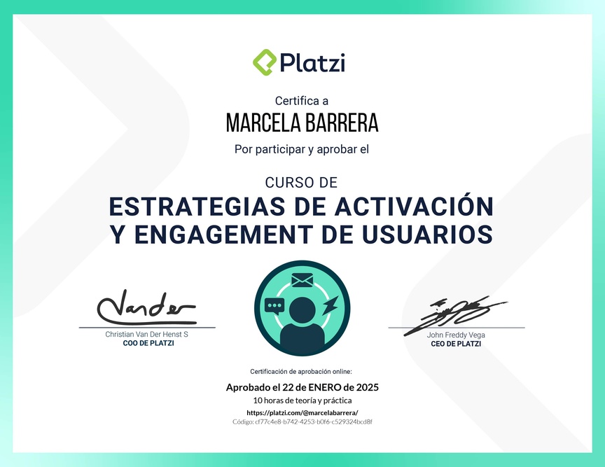 Diploma del Curso de Estrategias de Activación y Engagement de Usuarios