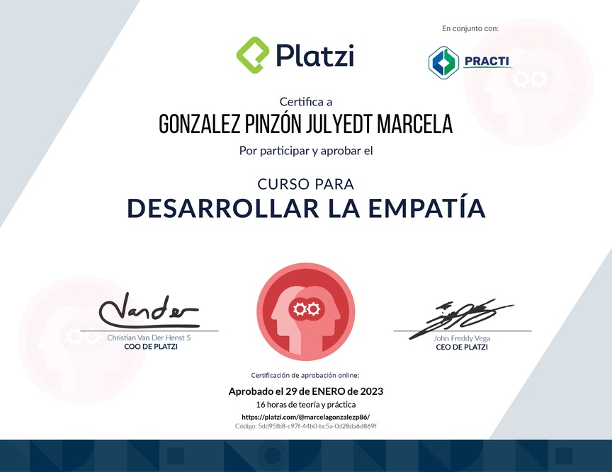 Diploma del Curso para Desarrollar la Empatía